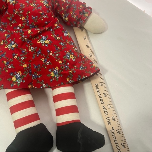 Raggedy Ann and Andy 19” Handcrafted Dolls with Orange Yarn Hair Vintage - Picture 13 of 13